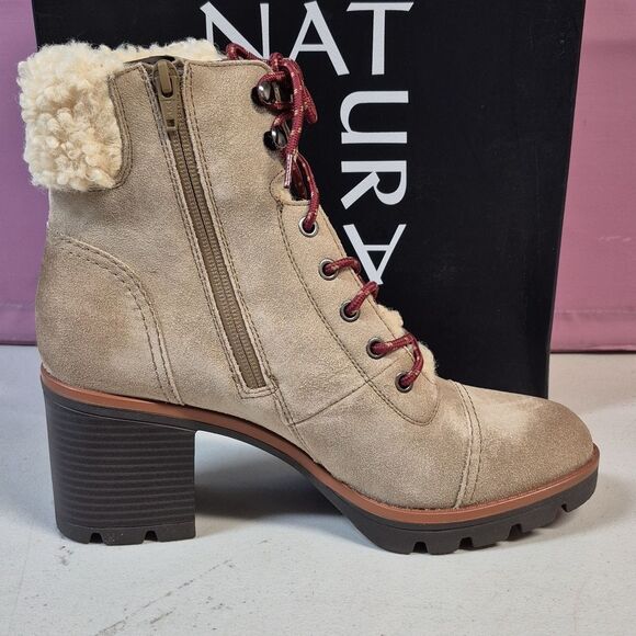 Naturalizer Veruna2 Size 10 Oatmeal Chunky Heel Boot - New - Picture 3 of 9